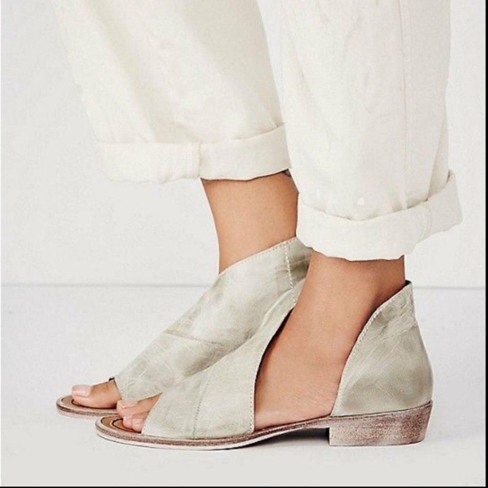 Free People Mont Blanc Leather Asymmetrical Sandals Sz 6